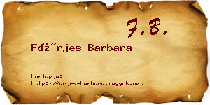Fürjes Barbara névjegykártya
