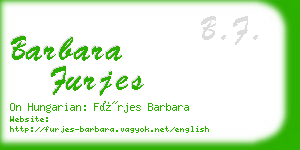 barbara furjes business card