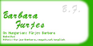 barbara furjes business card